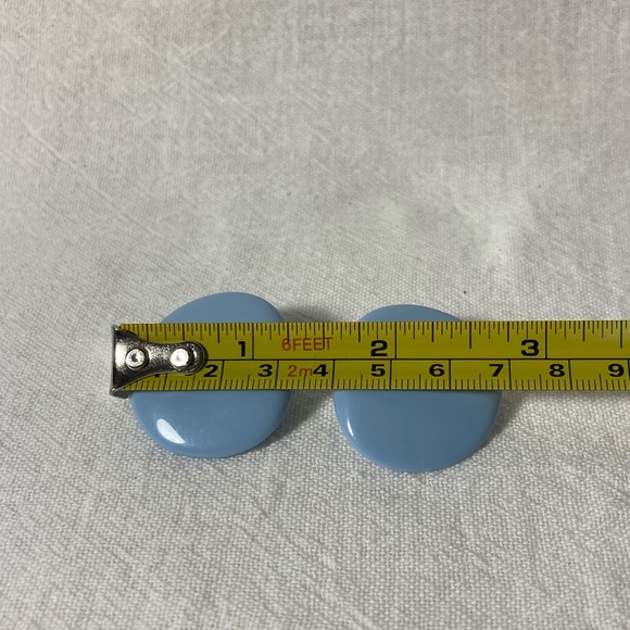 FREE IF BUNDLED Blue Earrings Classic Mod Style Posts OS EUC - Picture 3 of 4